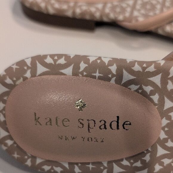Kate Spade New York Mistic Thong Blush Leather Flip Flop Bow Sandals Size 8 - Picture 2 of 9
